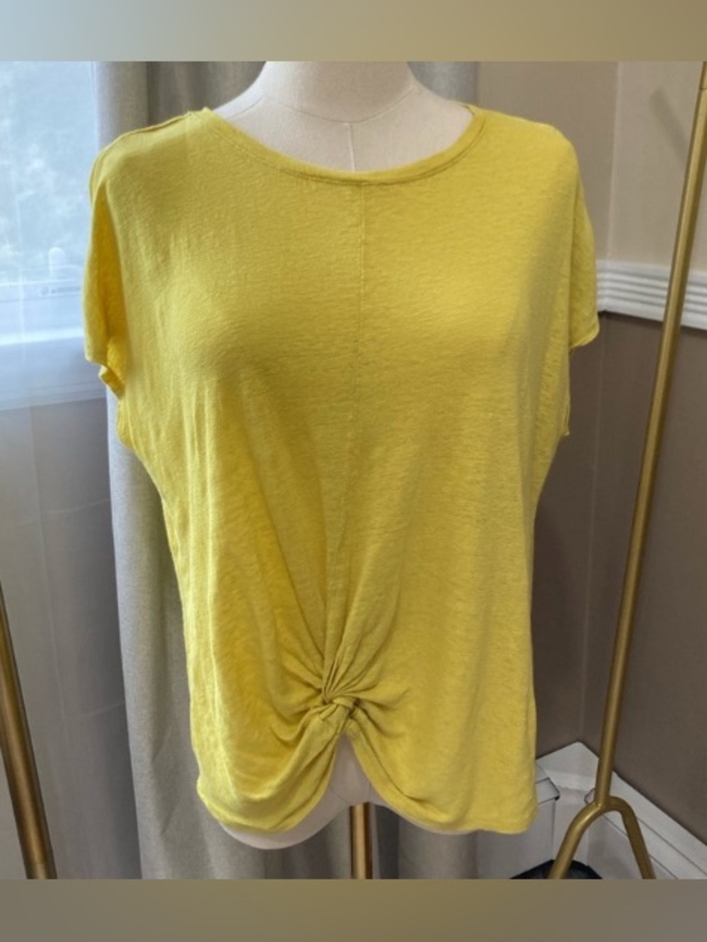 LOU&GREY Yellow Tie Front Top Size S